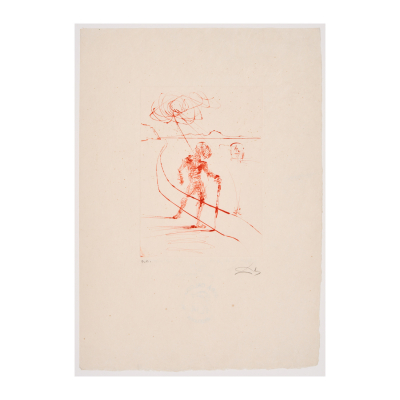 Salvador Dalí (Figueres, Girona, 1904-1989)  Obres de museu.  Grabado al aguafuerte sobre papel Japón.