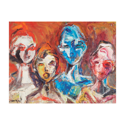 Jaume Muxart Domènech (Martorell, Barcelona, 1922-Barcelona, 2019) Quatre, 1988. Óleo sobre tela. Firmado.