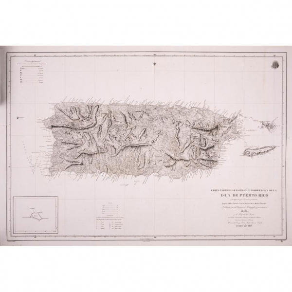 Planos grabados de la Isla de Puerto Rico 1842.