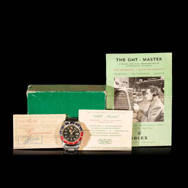 Excepcional Rolex GMT 6542 Año 1959, Joyería Riviera, La Havana 1959, con documentación original.