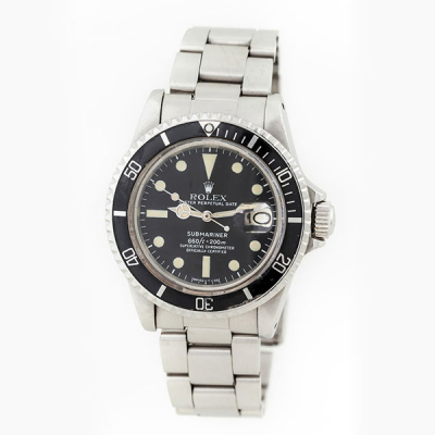 Reloj vintage cab., suizo, ROLEX, Oyster Perpetual Date. SUBMARINER 200 m. (Ref:16800) de acero.
