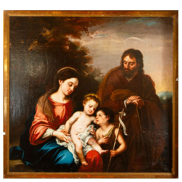 Excepcional "Sagrada Familia" Bernardo Lorente Germán​ (1680-1759).   Óleo sobre lienzo. 