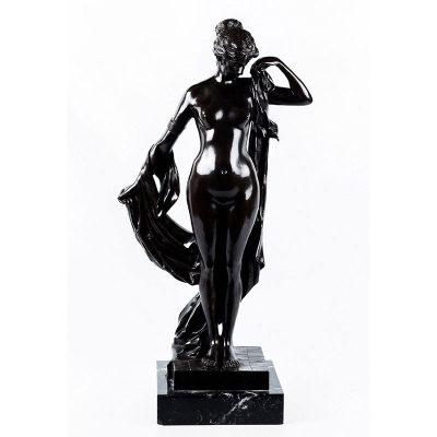 Escultura en bronce. CAMPAGNE Daniel P. Étienne (1851-1914). &#039;Phryné devant ses juges&#039;.