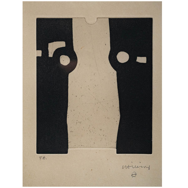 "Homenaje a Balenciaga II"  EDUARDO CHILLIDA (San Sebasti&aacute;n, 1924-2002). Aguafuerte y Aguatinta /papel