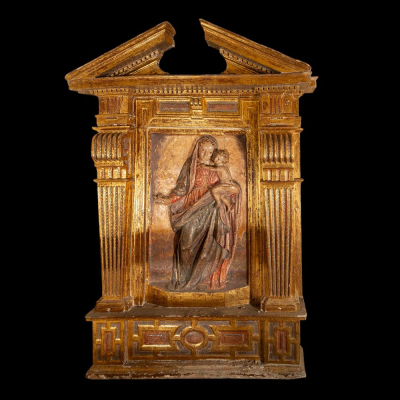 ATRIBUÍDO A SEBASTIÁN DUCETE Maestro de Toro (1568-entre 1619​​​ y 1621​) Monumental Retablo de Virgen del Huso, Castilla siglo XVI. 