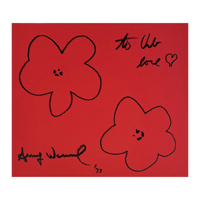 Andy Warhol (Pittsburg, USA, 1928-New York, USA, 1987)  Flowers.  Dibujo. Firmado, fechado en 1977 y dedicado a Quinto Urbano.