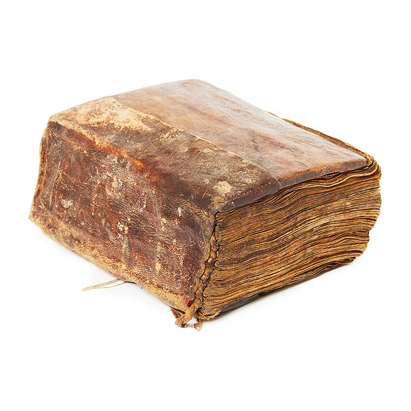 Bíblia copta etíope manuscrita en lengua ge’ez sobre pergamino y encuadernación en madera, fles. del s.XVIII