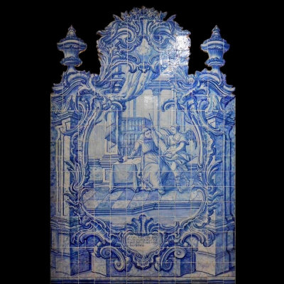 Gran Composici&oacute;n azulejera portuguesa de San Antonio, siglo XVIII.
