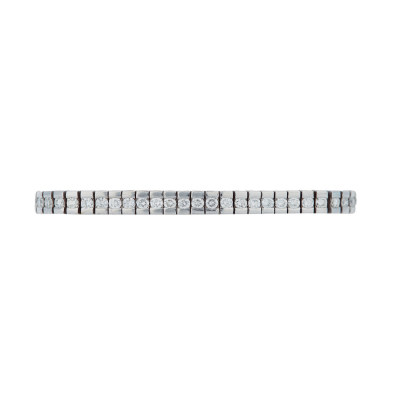 Pulsera rivière en oro blanco con diamantes talla brillante engastados en barras.