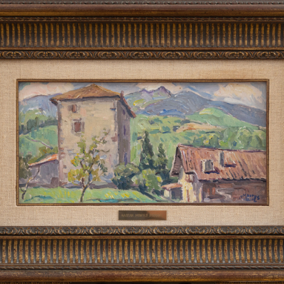 &quot;Caserío de Aranzatel en Ibarla&quot;.  GASPAR MONTES ITURIOZ (Irún, 1901-1998). 
