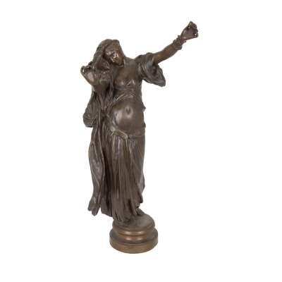 Antonin Merci&eacute; (Toulouse, Francia, 1845-Par&iacute;s, Francia, 1916) L&rsquo;Alm&eacute;e o la danza del vientre seg&uacute;n Jean-L&eacute;on G&eacute;r&ocirc;me. Escultura en bronce patinado. Firmada