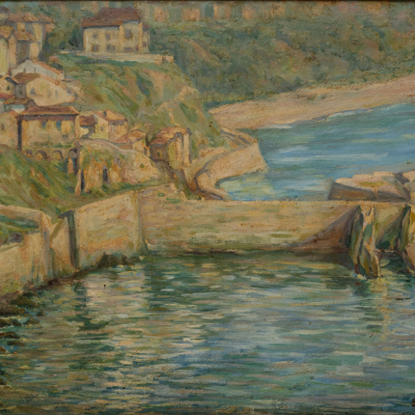 &quot;Puerto Viejo de Algorta&quot;  ANTONIO SANTAFÉ LARGACHA(Bilbao, 1912-1985) 
