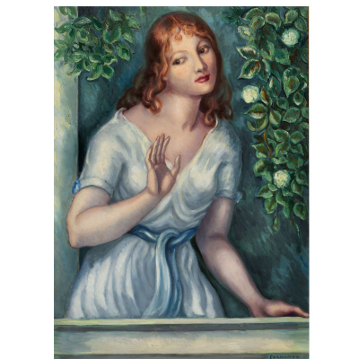 "Mujer en la Ventana" FERNANDO GARCIA ALEGRIA (Bilbao 1896 - Madrid 1952) &Oacute;leo/Lienzo