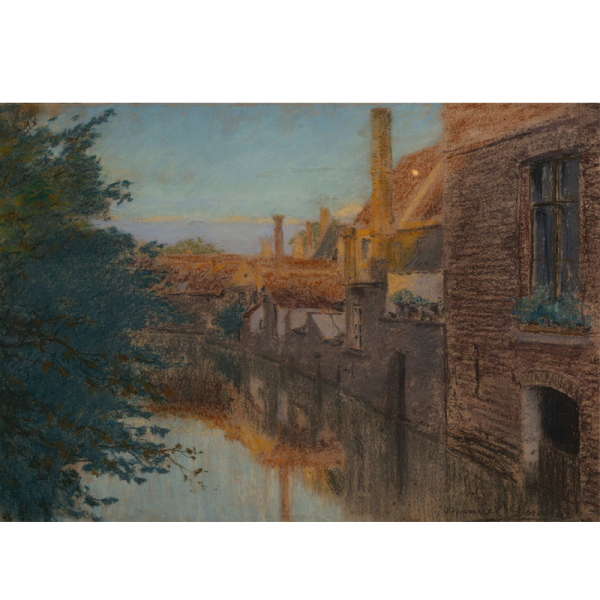 &quot;Canal de Brujas&quot;  MANUEL LOSADA(Bilbao, 1865-1949) Pastel/papel