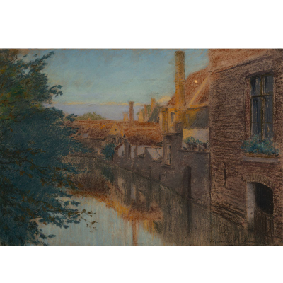 &quot;Canal de Brujas&quot;  MANUEL LOSADA(Bilbao, 1865-1949) Pastel/papel