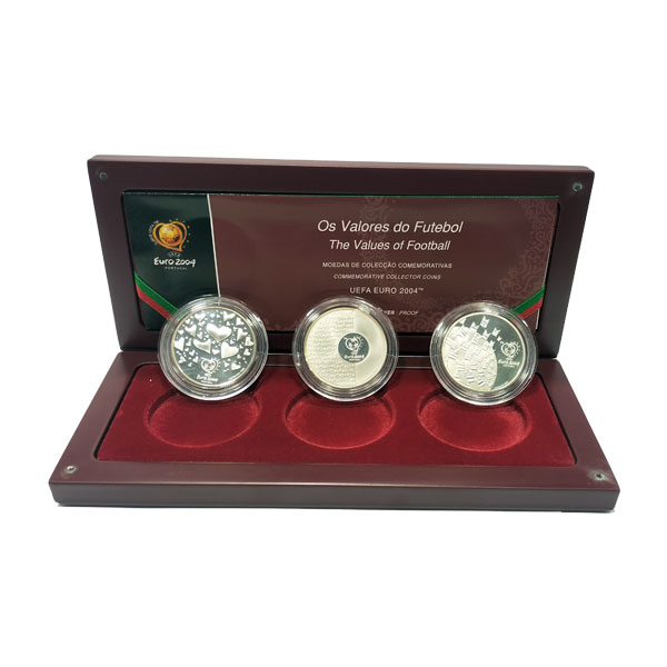 Monedas Portugal, 8 Euros de plata, año 2004. Eurocopa de Futbol 2004 