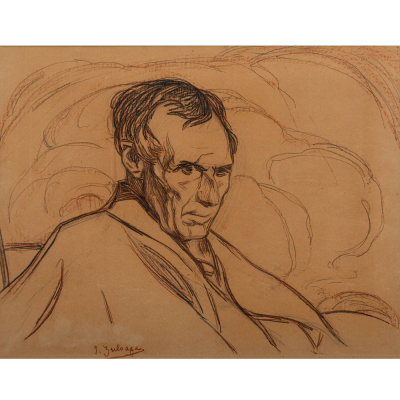 "Personaje" IGNACIO ZULOAGA (Eibar, 1870-Madrid, 1945)  Carboncillo /papel