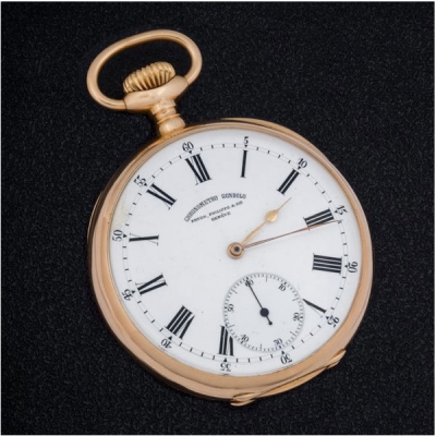 Reloj de bolsillo marca PATEK PHILIPPE, Chronometro Gondolo, realizado en oro amarillo de 18 K. 