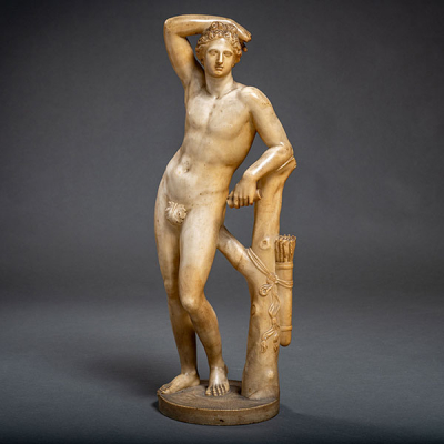 &quot;Apolo&quot; Figura escultórica realizada en alabastro del siglo XIX Grand Tour.