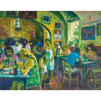 Antonio Selvaggio Mancini (Barcelona, 1921-2008)  Can Marcelino.  &Oacute;leo sobre tela. Firmado 