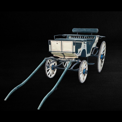 Coche de paseo tipo jardinera con paliller&iacute;a, para cuatro personas y dos ni&ntilde;os, Siglo XIX. 