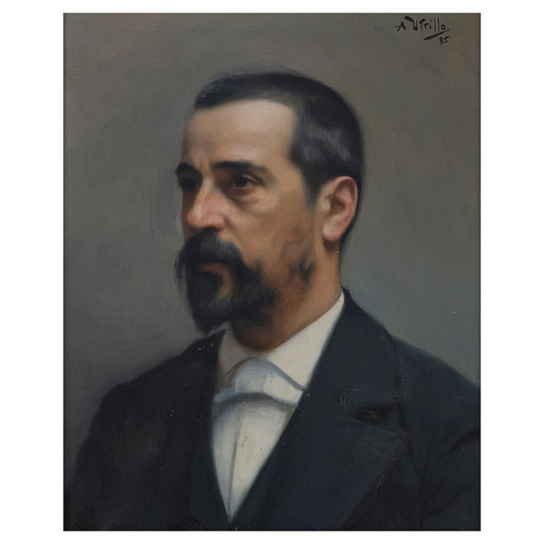 Antonio Utrillo Viadera (Barcelona, 1867-1944) Retrato de caballero. Óleo sobre tela. 