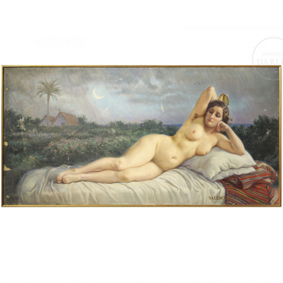 Enrique Pertegás Ferrer (1884-1962) &quot;Valencia Nua&quot;.   Óleo sobre lienzo. Firmado