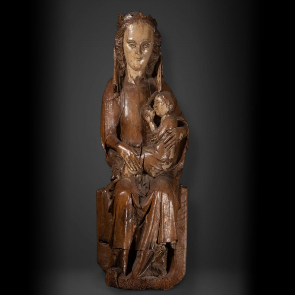 Gran Virgen de la Leche Tardo Románica Italiana transición al Gótico Medieval del siglo XIII