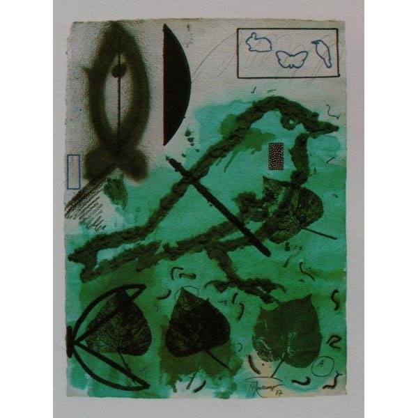 Joan Pere Viladecans: "S&egrave;rie Quaderns Verds n&ordm;4" (1987).   T&eacute;cnica mixta sobre papel 