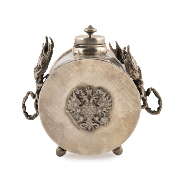 Tintero en plata rusa con estrella de David. S. XIX. 