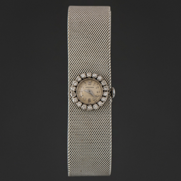 Longines. Reloj de Dama en oro blanco de 18 kt.