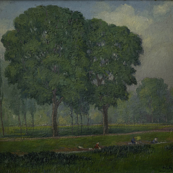 &quot;Lavanderas en el río&quot; ENRIQUE NIETO ULIBARRI (Bilbao, 1890-1963)