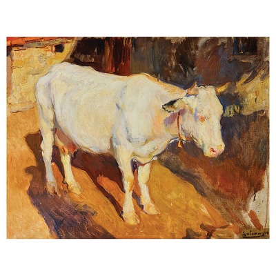 Fernado Álvarez de Sotomayor (Ferrol, A Coruña, 1875-Madrid, 1960) Vaca. Óleo sobre tela.
