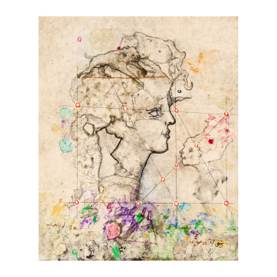 Modest Cuixart (Barcelona, 1925-Palamós, Girona, 2007) Medusa. Técnica mixta sobre papel adherido a tabla. Firmado y fechado en 1993.