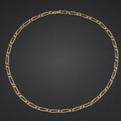 Cadena de eslabones rectangulares en oro amarillo de 18 kt.
