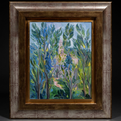 &quot;Paisaje con Iglesia al fondo&quot; ANA MARÍN (Elizondo, 1933-2020)