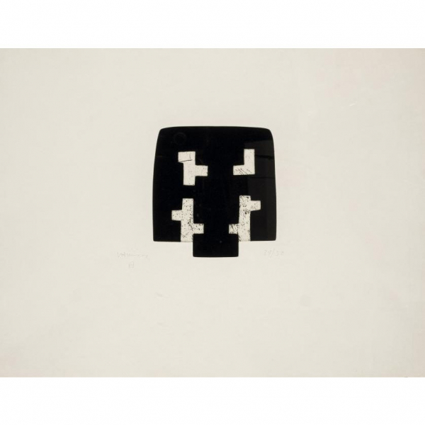 Eduardo Chillida.   "Joritsu (1999)". Aguafuerte sobre papel Eskulan gris. Firmado