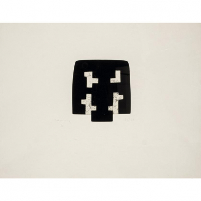 Eduardo Chillida.   &quot;Joritsu (1999)&quot;. Aguafuerte sobre papel Eskulan gris. Firmado