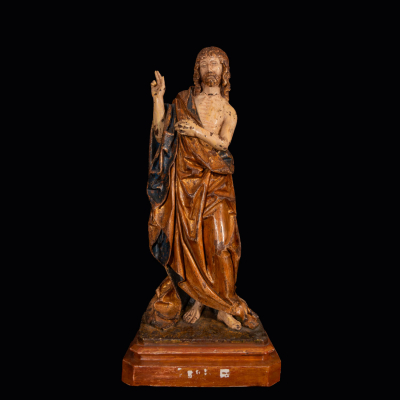 Excepcional Cristo Resucitado &quot;Poupée&quot; de Malinas del siglo XV, trabajo Medieval de los Países Bajos.
